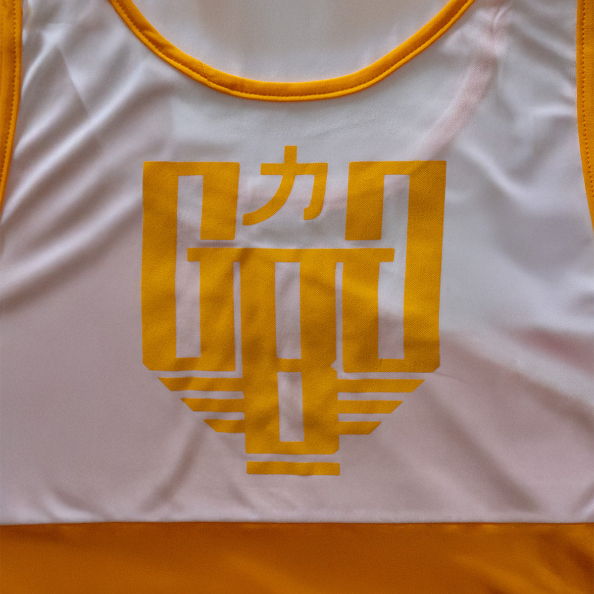 Gold & White Slant Tank