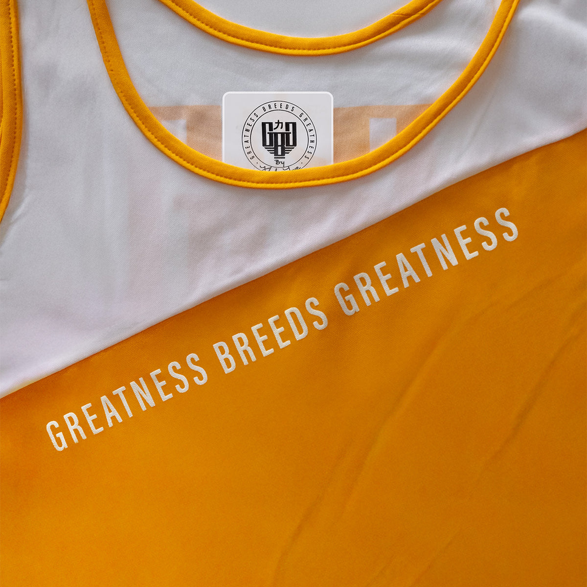 Gold & White Slant Tank