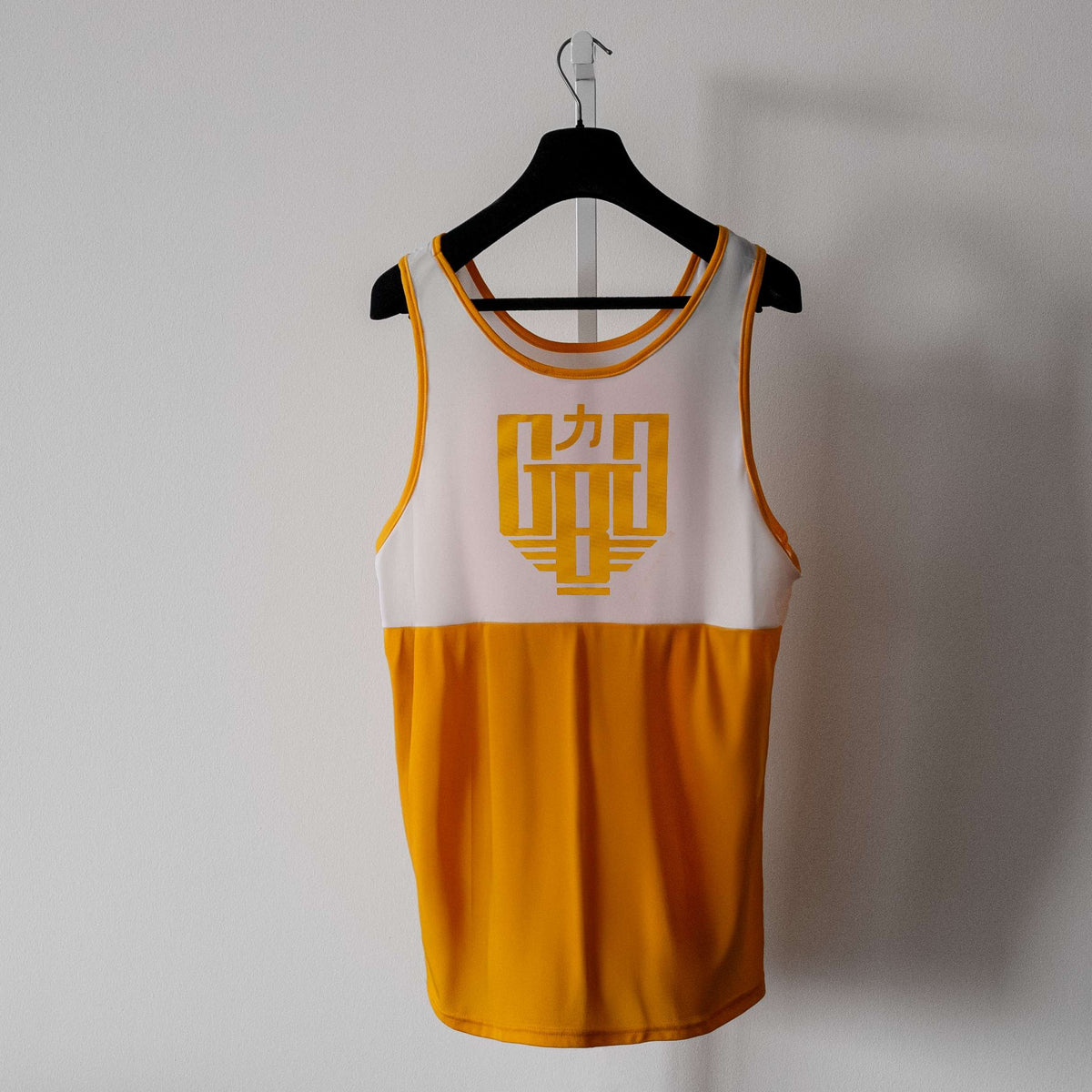 Gold & White Slant Tank